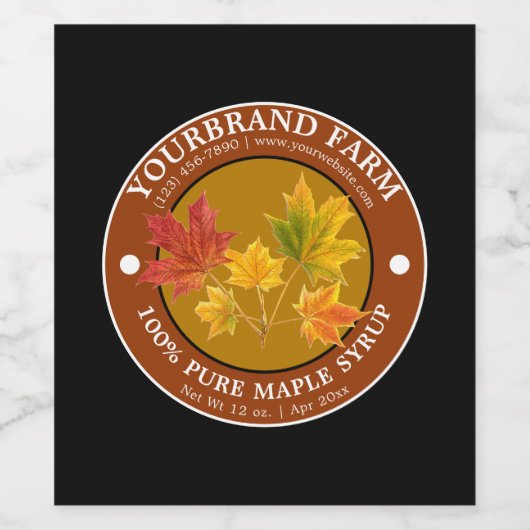 Pure esdoornsiroop label Sjabloon Wijn Etiket (Enkel label)