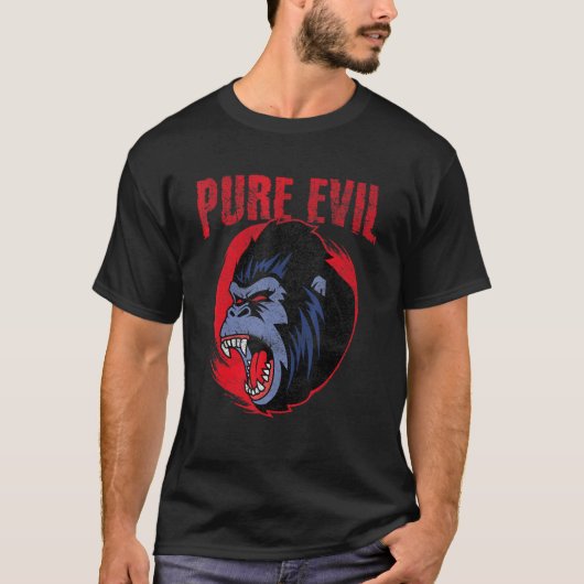 Pure Evil Angry Gorilla Monkey Chimpansee Oranguta T-shirt (Voorkant)