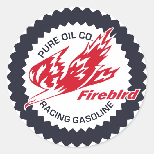Pure Firebird Racing Gasoline -teken Ronde Sticker (Voorkant)