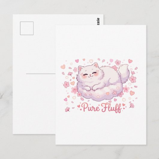 Pure Fluff Knuffel Kawaii Kat Briefkaart (Voorkant / Achterkant)