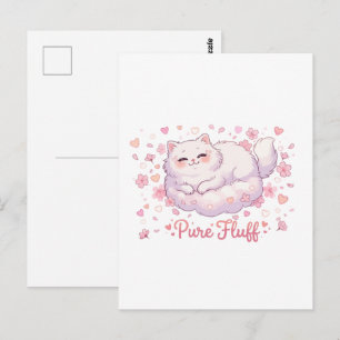 Pure Fluff Knuffel Kawaii Kat Briefkaart