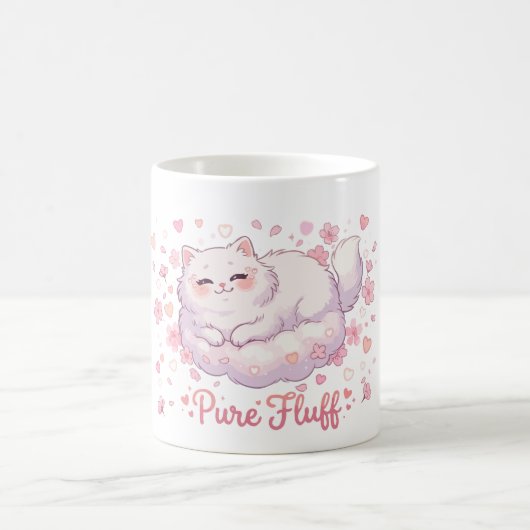 Pure Fluff Knuffel Kawaii Kat Koffiemok (Center)