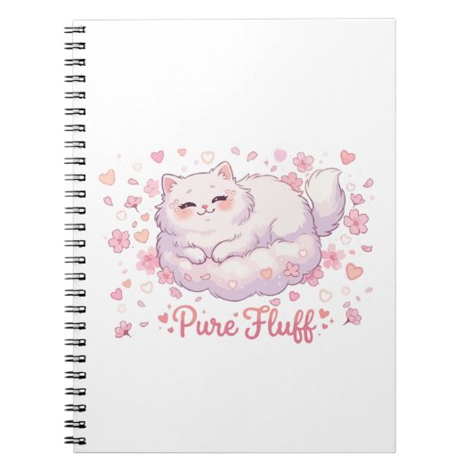Pure Fluff Knuffel Kawaii Kat Notitieboek (Voorkant)