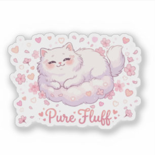 Pure Fluff Knuffel Kawaii Kat Sticker