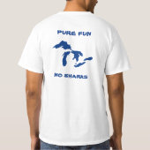 Pure Fun, geen haaien. Wit T-shirt (Achterkant)