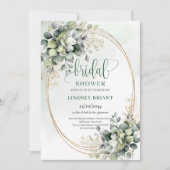 Pure Garden Eucalyptus Goud Bruiloft Uitnodiging (Voorkant)
