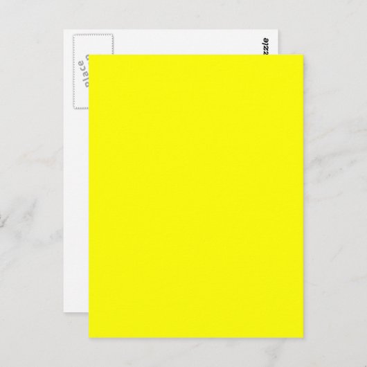 Pure Geel - Neon Lemon Heldere Sjabloon Blank Briefkaart (Voorkant / Achterkant)