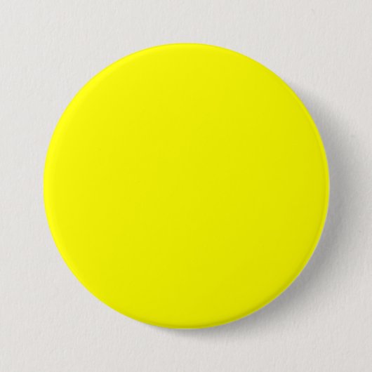 Pure Geel - Neon Lemon Heldere Sjabloon Blank Ronde Button 7,6 Cm (Voorkant)