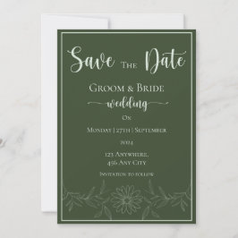 Pure gelukzaligheid: Daisy Flower Wedding Save The Date