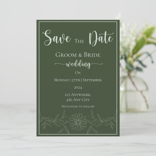 Pure gelukzaligheid: Daisy Flower Wedding Save The Save The Date (Staand voorkant)