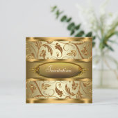 Pure Gold All Occasion Uitnodigingen voor feesten (Staand voorkant)