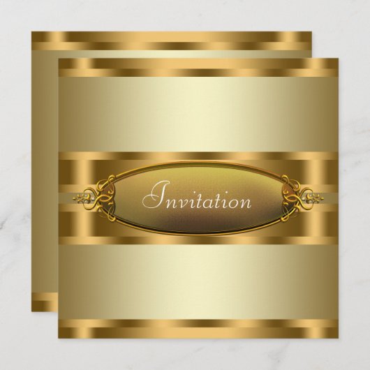 Pure Gold All Occasion Uitnodigingen voor feesten (Voorkant / Achterkant)