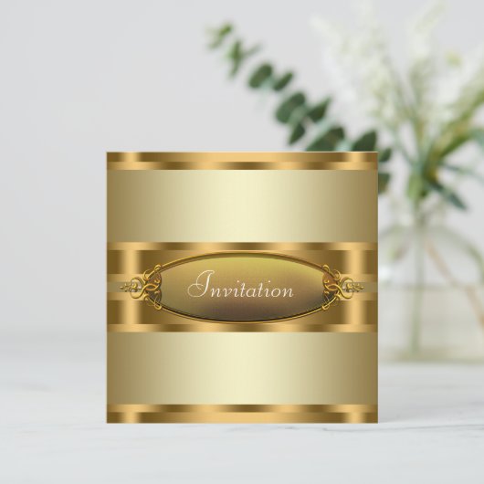 Pure Gold All Occasion Uitnodigingen voor feesten (Staand voorkant)
