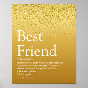 Pure Gold Beste Vriend Definitie Glitter Glam Poster