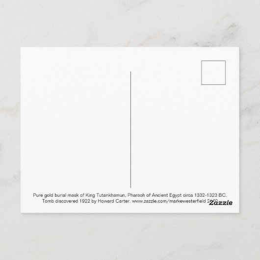 Pure Gold Burial Mask van Farao Tutankhamun Briefkaart (Achterkant)