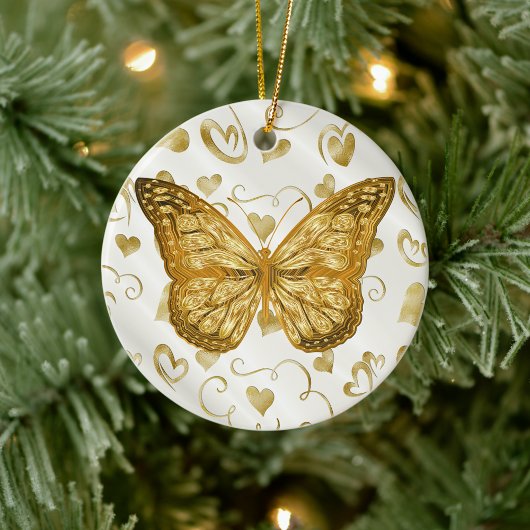 Pure Gold Butterfly Keramisch Ornament