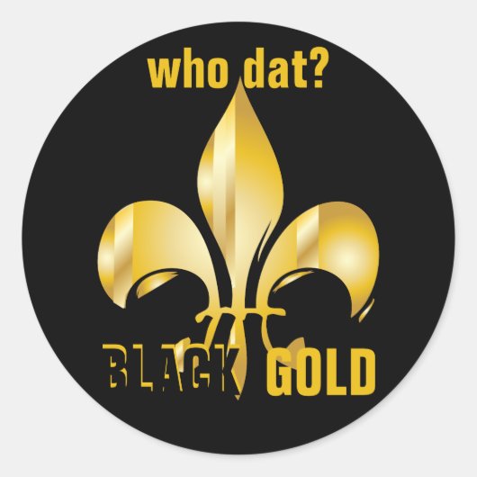 Pure Gold Fleur de Lis Ronde Sticker (Voorkant)