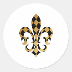 Pure Gold Fleur de Lis Ronde Sticker