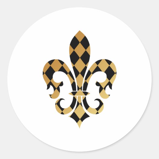 Pure Gold Fleur de Lis Ronde Sticker (Voorkant)