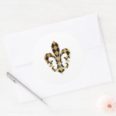 Pure Gold Fleur de Lis Ronde Sticker (Envelop)