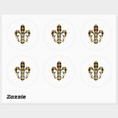 Pure Gold Fleur de Lis Ronde Sticker (Vel)