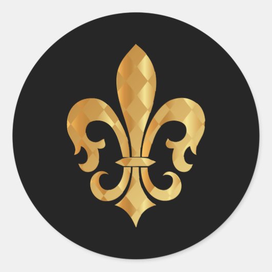 Pure Gold Fleur de Lis Ronde Sticker (Voorkant)