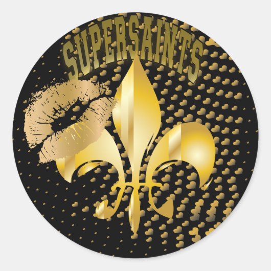 Pure Gold Fleur de Lis Ronde Sticker (Voorkant)