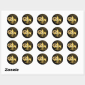 Pure Gold Fleur de Lis Ronde Sticker (Vel)