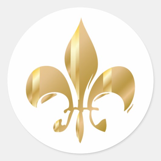 Pure Gold Fleur de Lis Ronde Sticker (Voorkant)