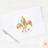 Pure Gold Fleur de Lis Ronde Sticker (Envelop)
