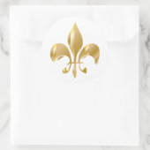 Pure Gold Fleur de Lis Ronde Sticker (Tas)
