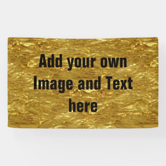 PURE GOLD FOIL Patroon + jouw tekst / foto Spandoek (Horizontaal)