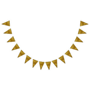 PURE GOLD FOIL Patroon + jouw tekst / foto Vlaggetjes