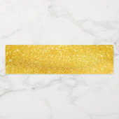 PURE GOLD Glitter Patroon + jouw tekst / foto Waterfles Etiket (Enkel label)