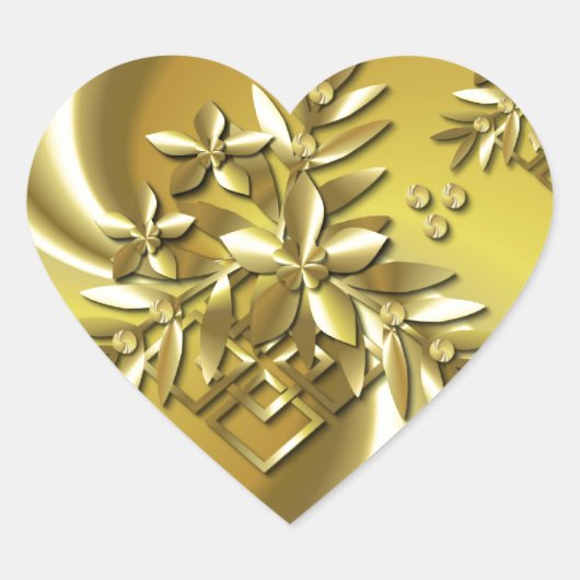 Pure Gold Hart Sticker (Voorkant)