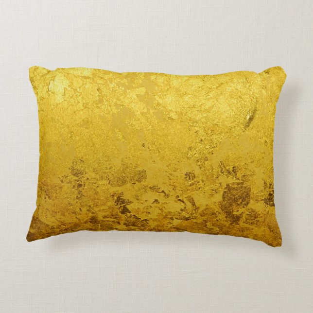 PURE GOLD LEAF Patroon + jouw tekst / foto Accent Kussen (Achterkant)