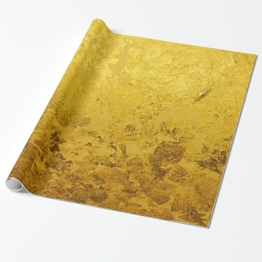 PURE GOLD LEAF Patroon + jouw tekst / foto Cadeaupapier (Uitgerold)