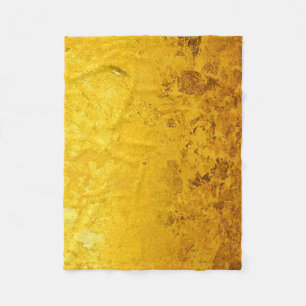 PURE GOLD LEAF Patroon + jouw tekst / foto Fleece Deken