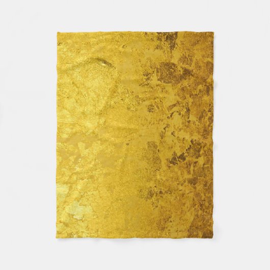 PURE GOLD LEAF Patroon + jouw tekst / foto Fleece Deken (Voorkant)
