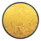 PURE GOLD LEAF Patroon + jouw tekst / foto Hockey Puck (Voorkant)