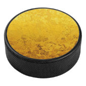 PURE GOLD LEAF Patroon + jouw tekst / foto Hockey Puck (3/4)