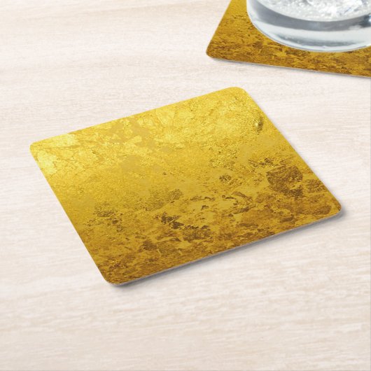 PURE GOLD LEAF Patroon + jouw tekst / foto Kartonnen Onderzetters (Schuin)
