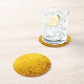 PURE GOLD LEAF Patroon + jouw tekst / foto Ronde Kartonnen Onderzetter (Insitu)