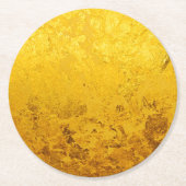 PURE GOLD LEAF Patroon + jouw tekst / foto Ronde Kartonnen Onderzetter (Voorkant)