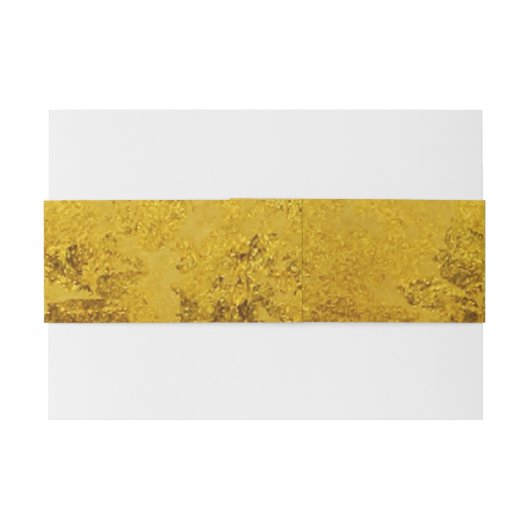 PURE GOLD LEAF Patroon + jouw tekst / foto Uitnodigingen Wikkel (Achterkant Voorbeeld)