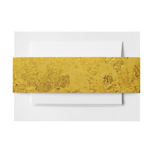 PURE GOLD LEAF Patroon + jouw tekst / foto Uitnodigingen Wikkel (Voorkant Voorbeeld)