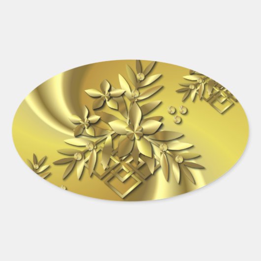 Pure Gold Ovale Sticker (Voorkant)