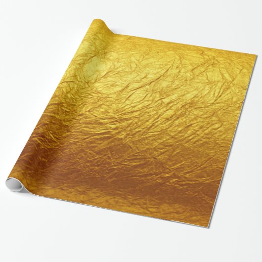 PURE GOLD PAPER Patroon + jouw tekst / foto Cadeaupapier (Uitgerold)
