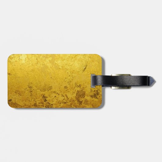 PURE GOLD-patroon / goudblad Bagagelabel (Achterkant horizontaal)