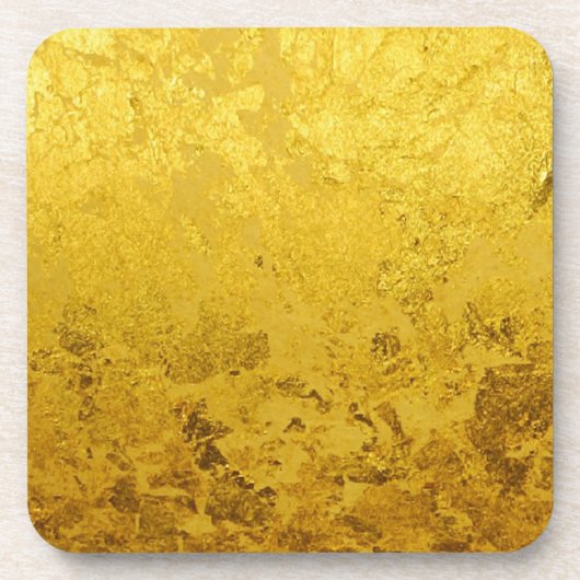 PURE GOLD-patroon / goudblad Bier Onderzetter (Voorkant)